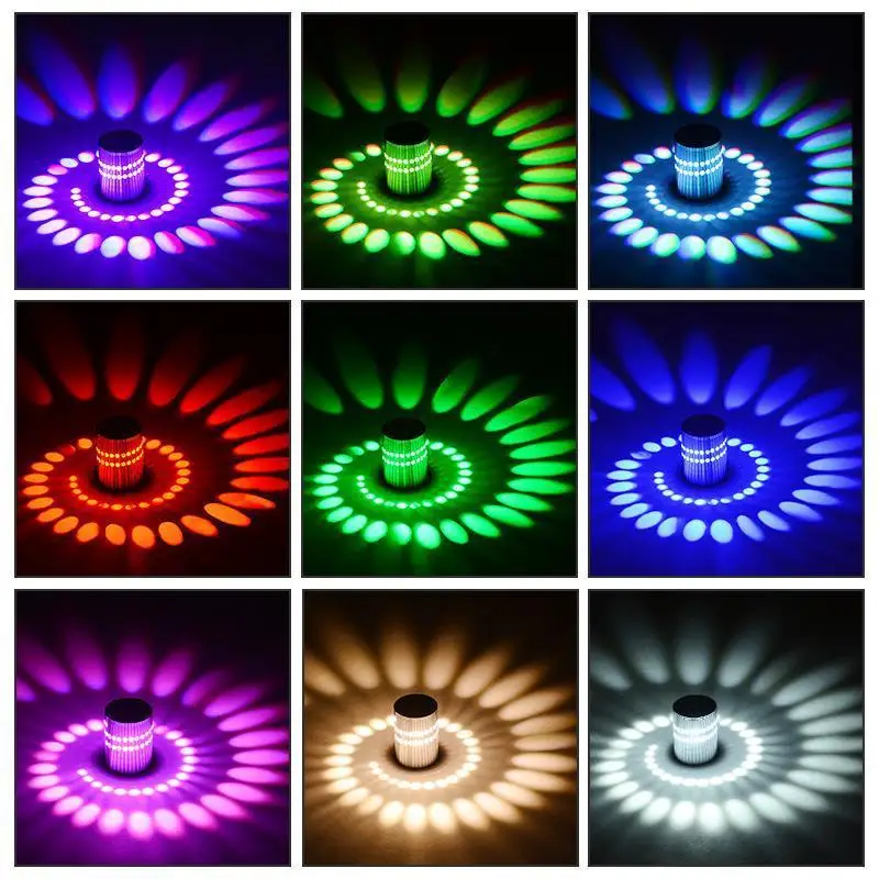 Цветная (Rgb) спираль отверстие светодиодный настенный световой эффект светильник с пультом дистанционного управления красочный Wandlamp для вечеринки бар лобби КТВ украшения