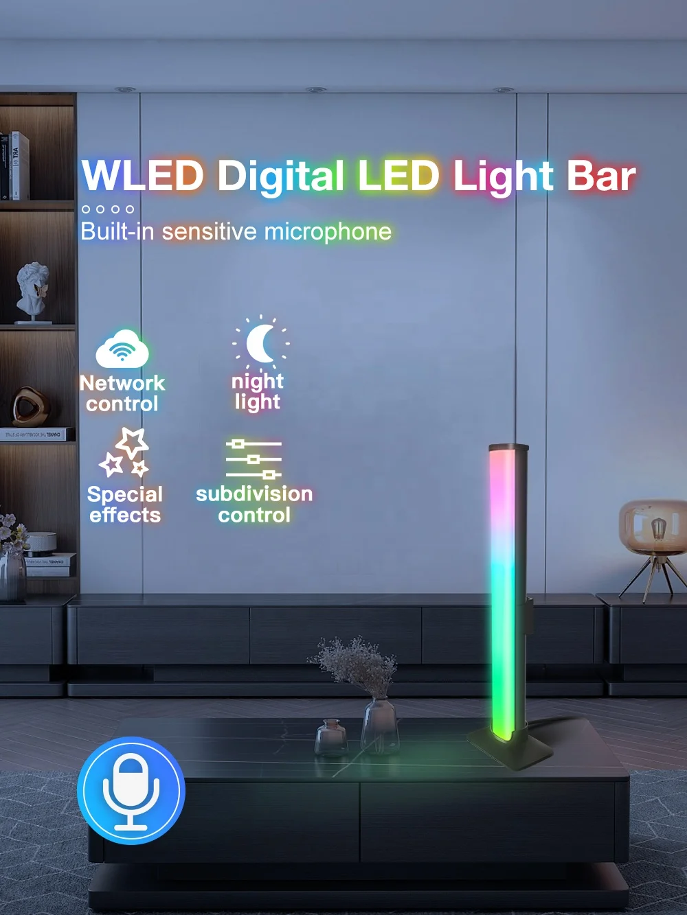 Gledopto WLED Digital LED Light Bar GL-LB-003 Rated voltage DC 5V Input current 2.5A IP20 Night light function