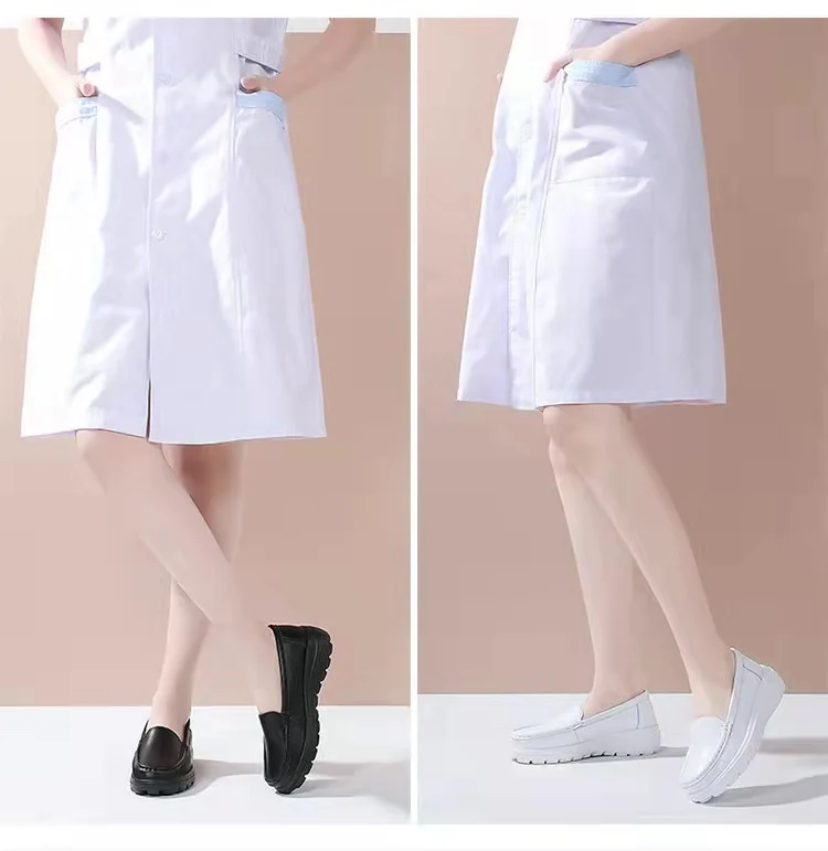 Nursing Shoes Hospital  For Women Black Shoes With Wedge Heels Comfort Breathable Soft Bottom Flat Anti-slip Safety Work Shoes