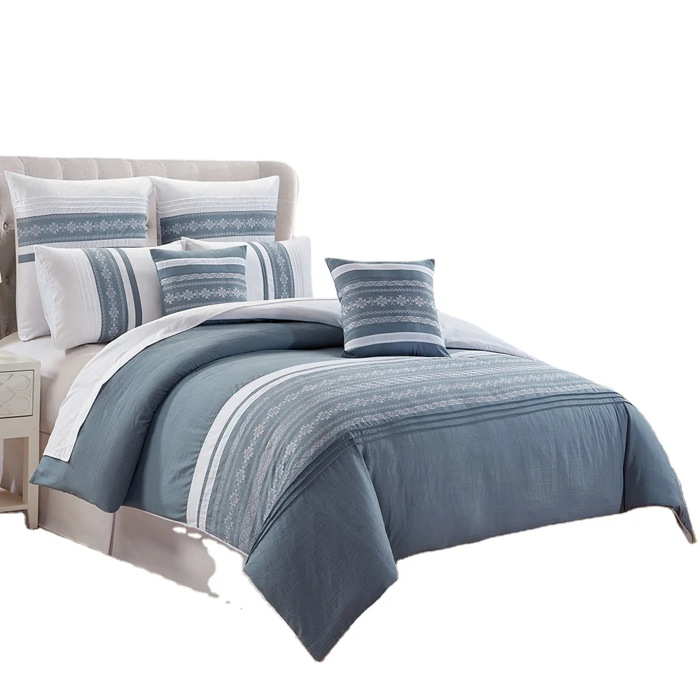 High quality home embroidery duvet cover quilted comforter bedding set