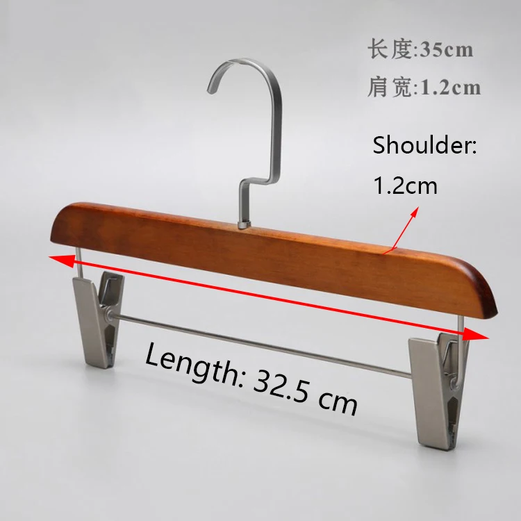Hot sale brown wood hanger for top and pants female dutch with flat hook personalized wooden clothes hangers