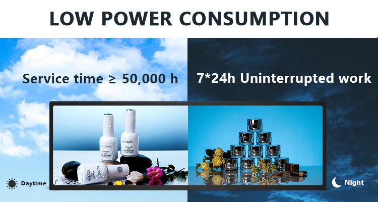 Shelf lcd screen display panels indoor digital advertising screens lcd stretch bar display