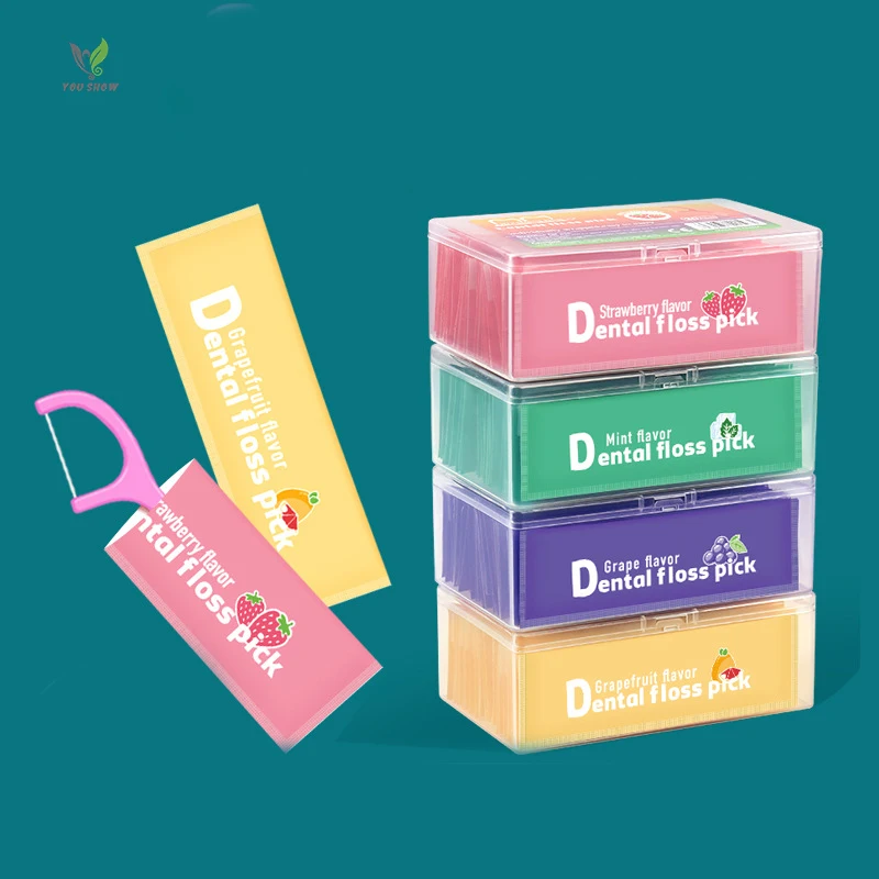 New Completely biodegradable Teeth picks PLA tooth Fruit Flavor clean gum dental floss picks