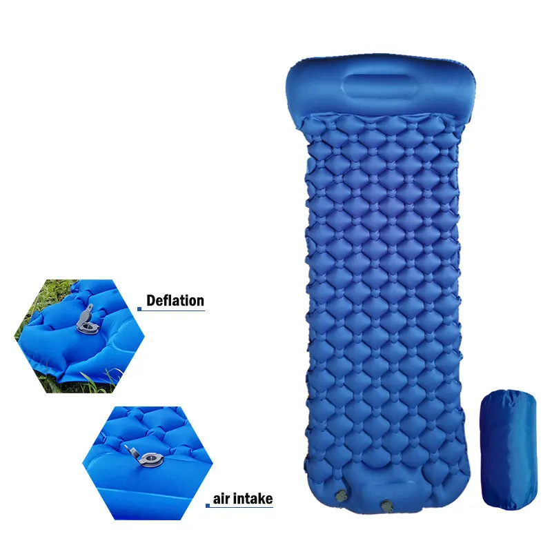 TPU Lightweight Air Sleeping Mattress Pad with Pillow Single Self Inflating Outdoor  Camping Mat