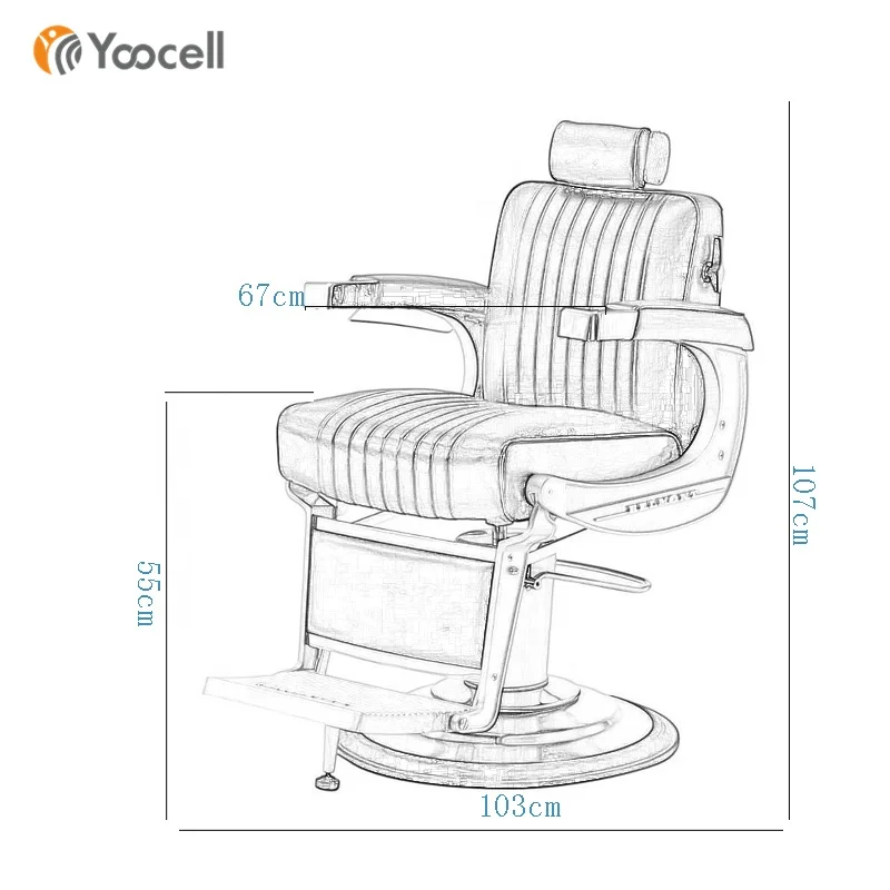 Yocell vintage black wholesale barber chair for salon beauty equipment