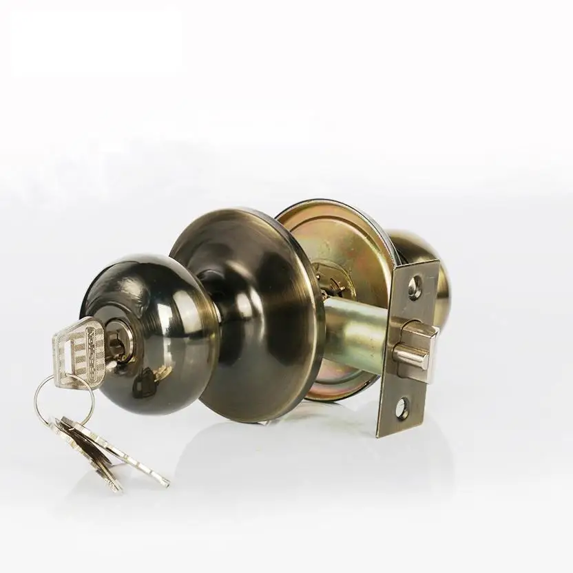 Tubular Adjustable Latch Brass Cylinder Bedroom Door Knob And Locks