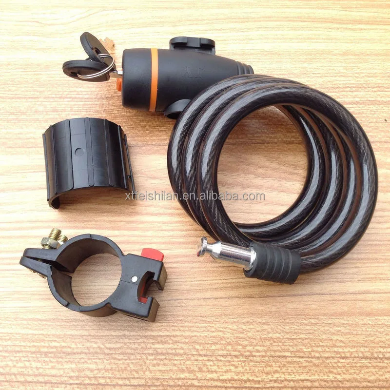 Bicycle Steel Cable Lock Snti-Theft Car Lock with 2 Keys Self Coiling Cable Lock