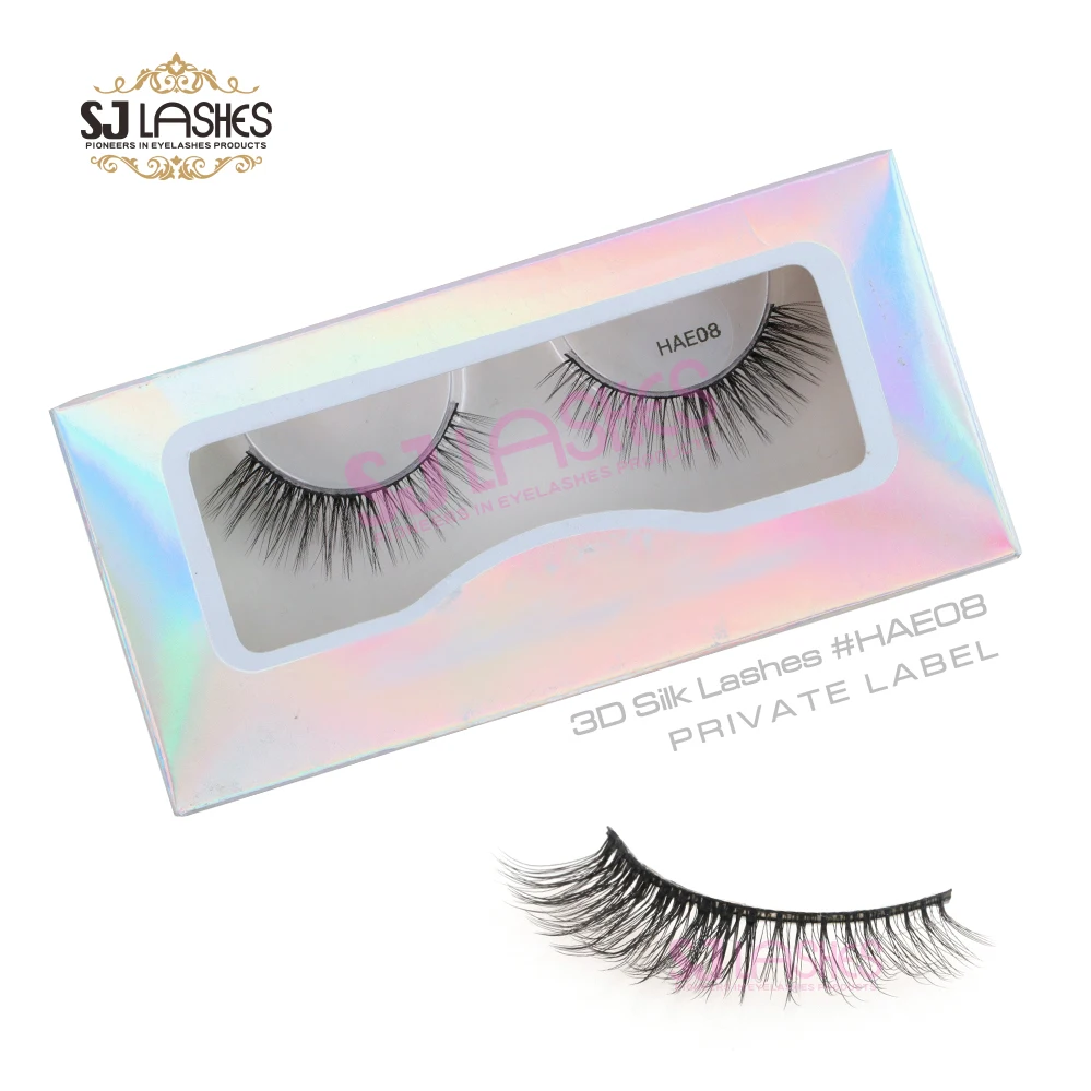 3D vegan faux mink lashes hand craft Natural style fast ship wholesale price with  beautiful box  HAE