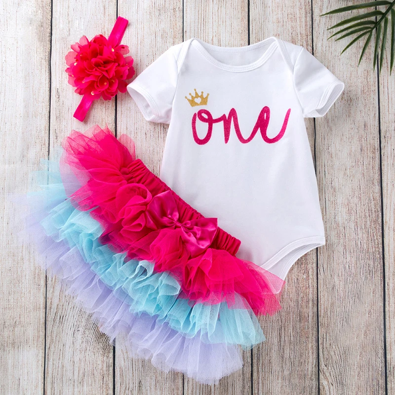 Infant Baby Girls 3pcs Outfits newborn baby birthday clothes set