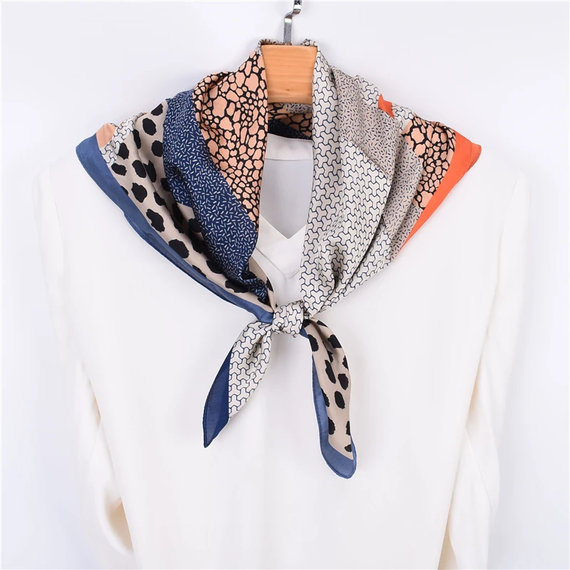 2024 new summer suntan scarves triangle high quality wholesale leopard 70 yarn manufacturers selling silk scarves