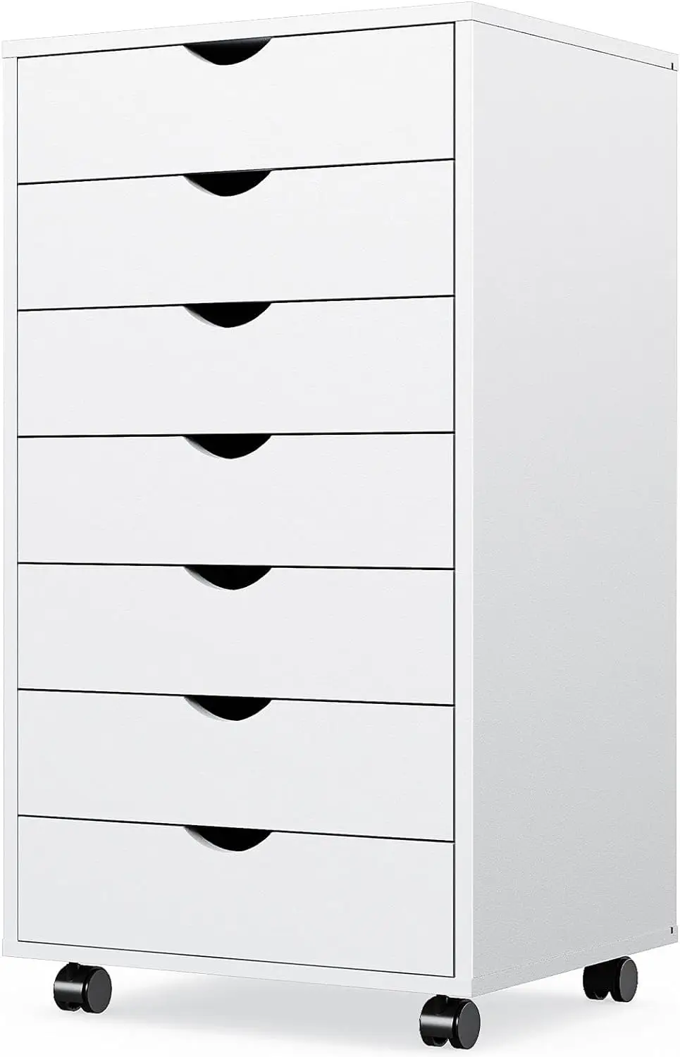 Wood Cabinet with Wheels Mobile cabinet Drawers 7 Drawer Chest - Storage Cabinets for Office