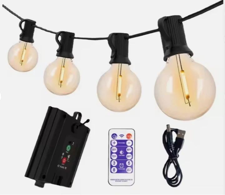 G40 Globe String Lights Shatterproof Outdoor Garden Edison Bulbs Light for for Backyard Porch Garden Bistro Party- White