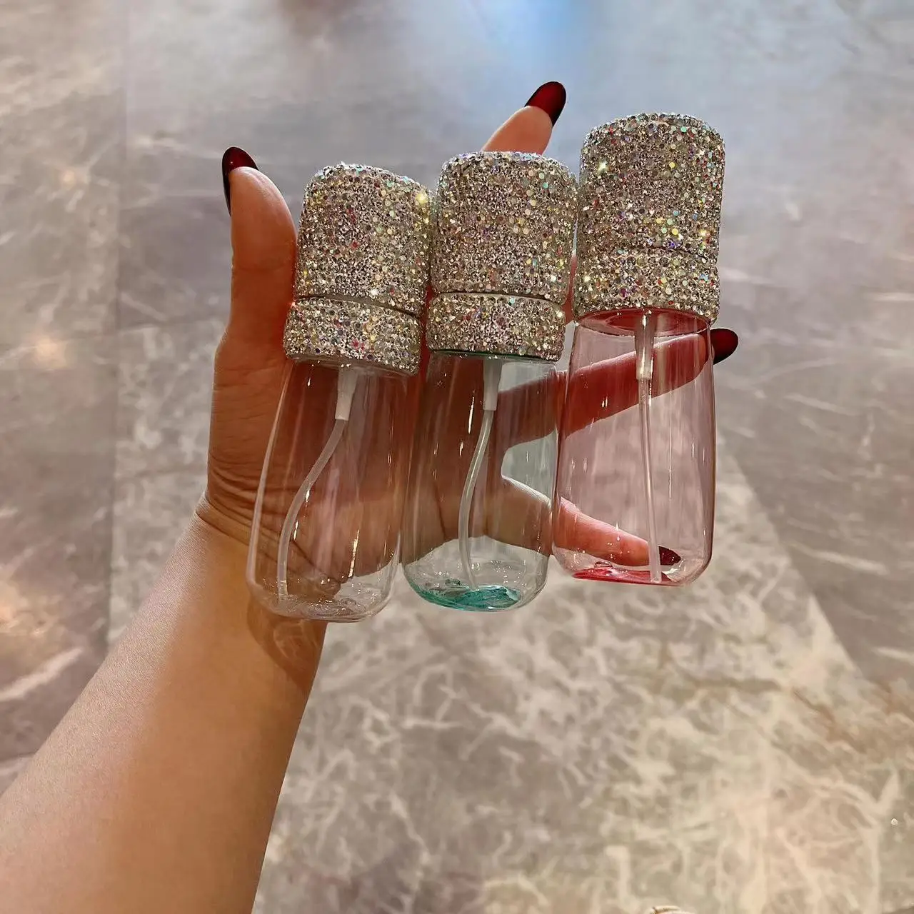 Шикарный Искрящийся бриллиантовый Роскошный милый дорожный распылитель для парфюма с дополнительным наполнением объемом 60 мл