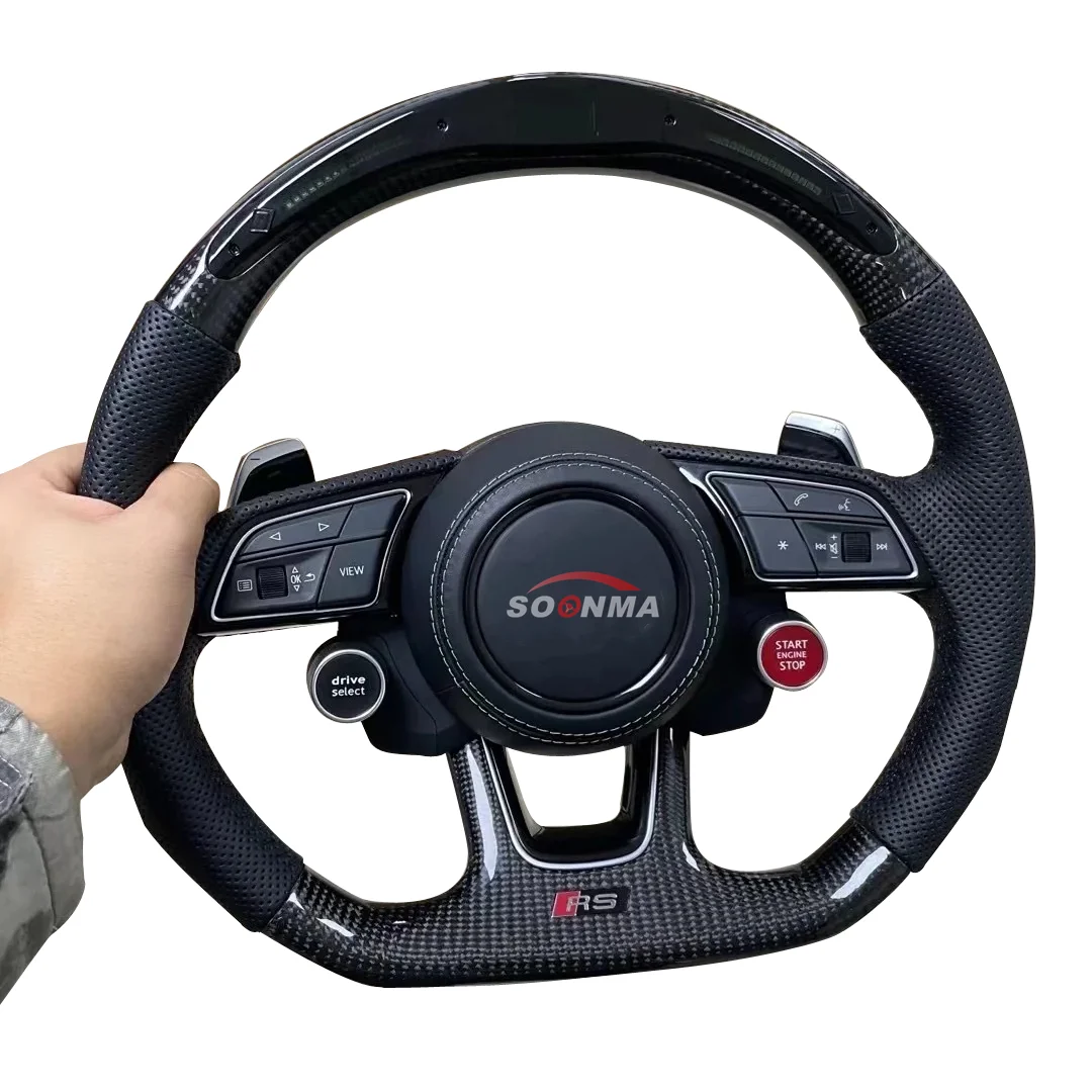 Carbon Fiber Steering Wheel Compatible With Audi Rs3 Rs4 Rs5 Rs6 Rs7 S3 S4 S5 S6 S7