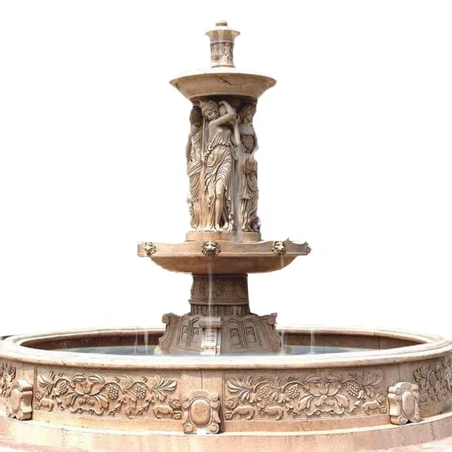 Marble fountain Trevi wishing fountain Three-tiered stone sculpture fountain