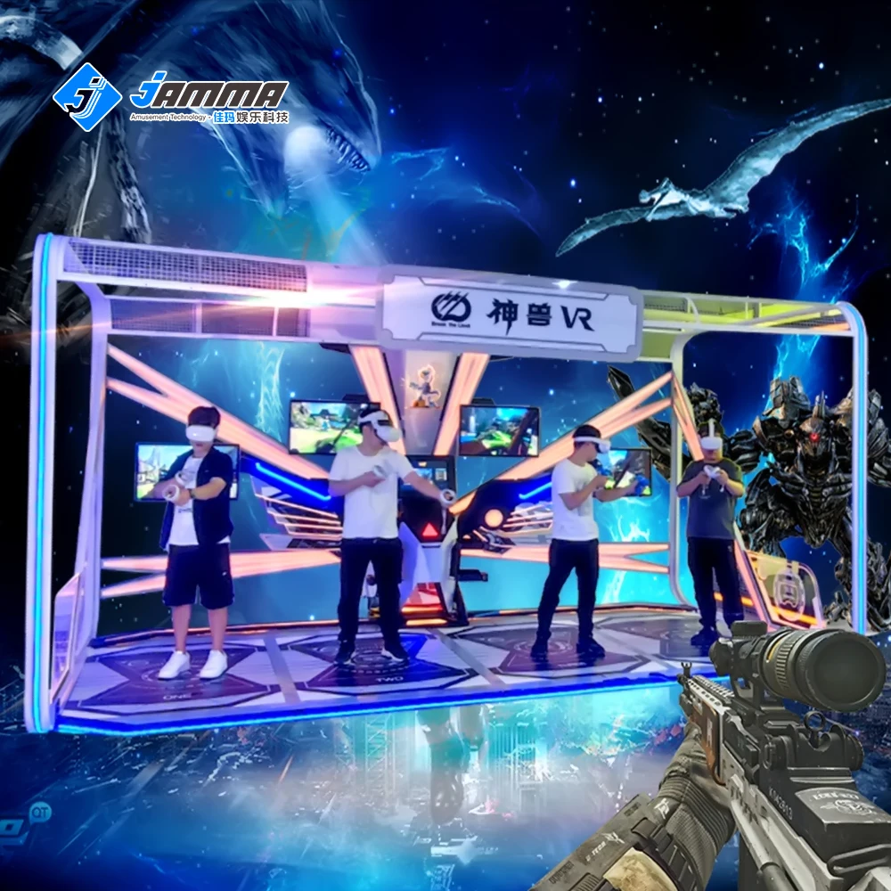 Виртуальная реальность 4 игрока VR Экспресс магазин стрельба симулятор монетный игровой центр парк из лука музыка танцы