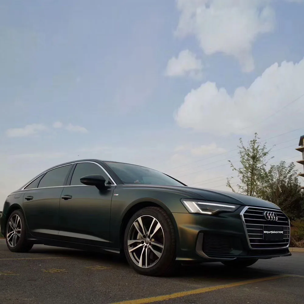 WRAPMASTER 1.52*18metre Ultra Matte Metallic Stone Green Car Vinyl Wrap Car Films colors