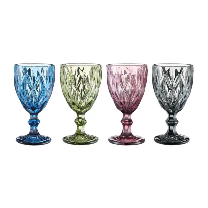 Luxury Good Quality Crystal Glass Red Black Pewter Wine Goblets