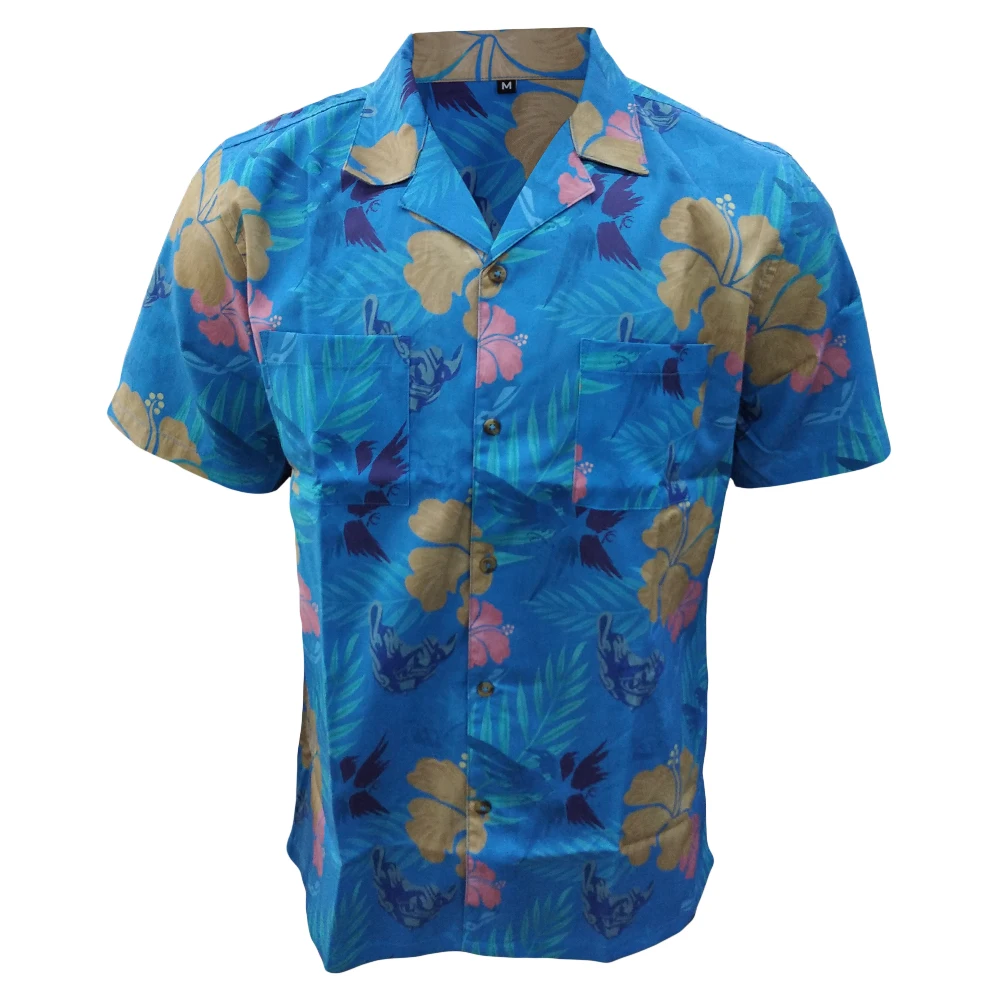 Мужская хлопковая рубашка на пуговицах из полиэстера с цифровым принтом