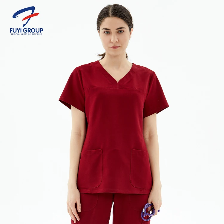 FUYI group best selling customized fashionable surgical suit scrubs nursing uniforms sets nurse uniform