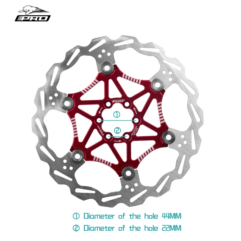 IIIPRO Bike Disc Brake Rotors Ultralight Floating Disc Pads 160mm 180mm 203mm 6/7/8 inches for MTB Bicycle Bike brake disc