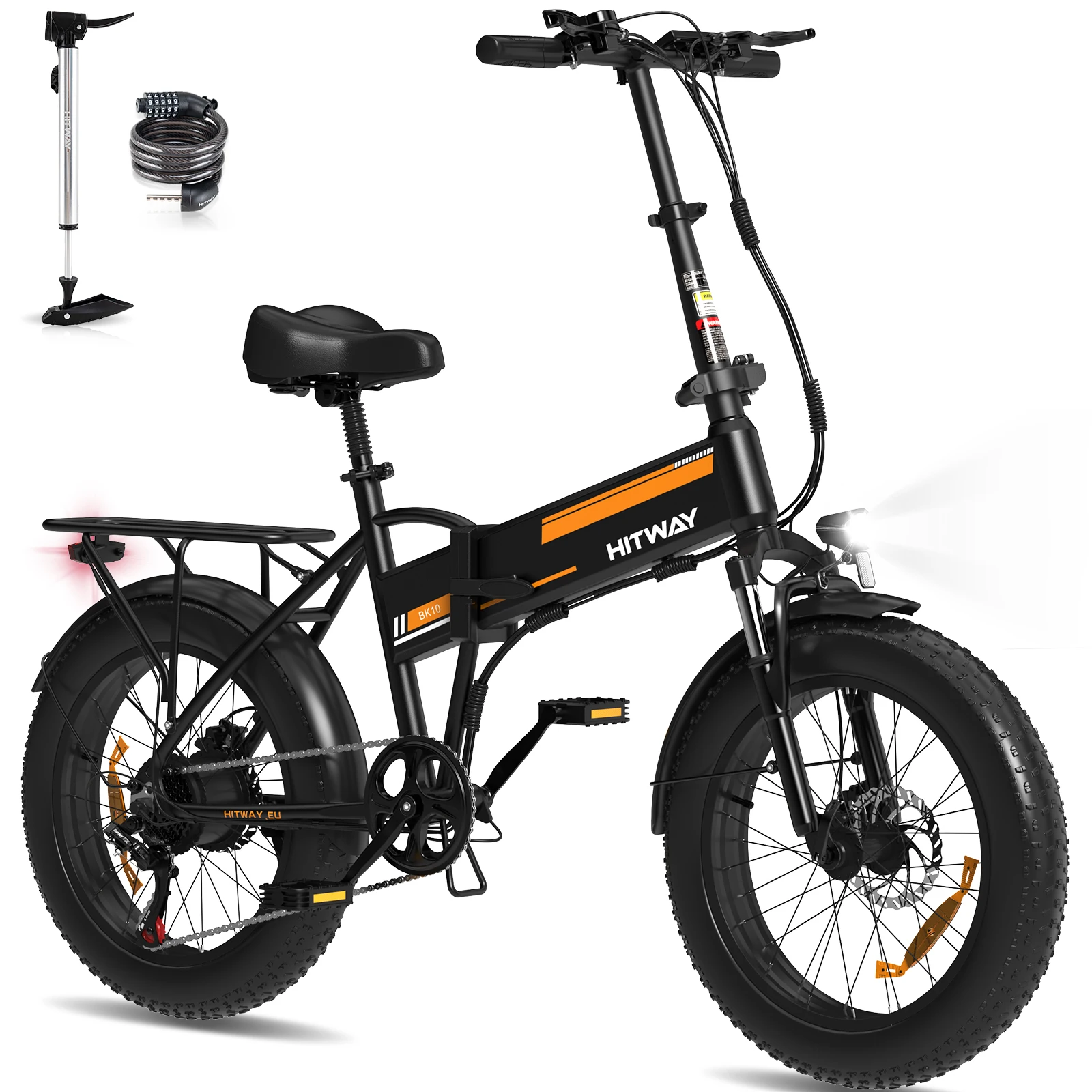 Hitway 500W 48V uk eu warehouse ebike 20*4.0 fat tyre electric bikes Foldable Electric Bicycle