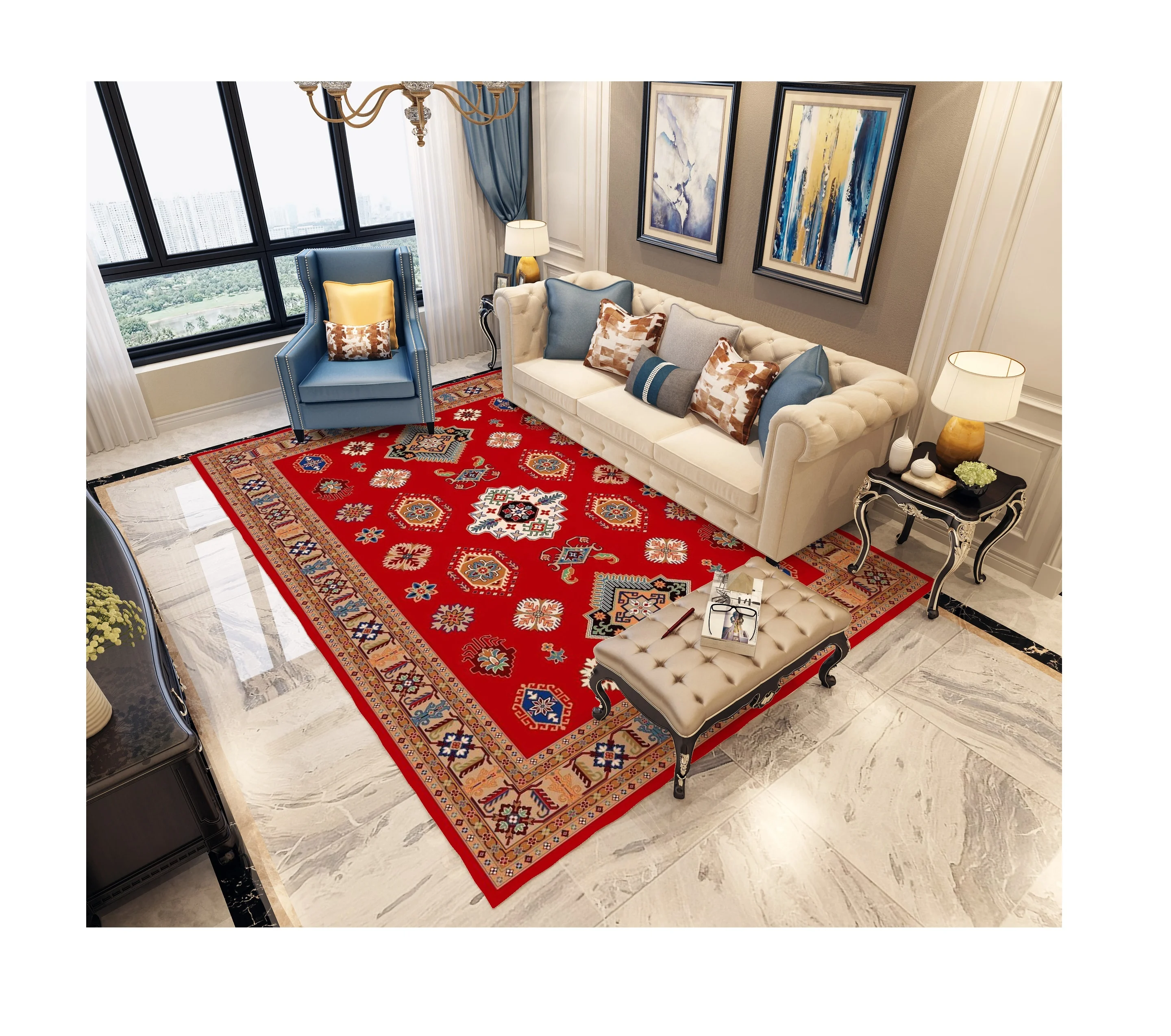 Wholesale Hotel Lobby Custom China Wool Material Carpets  Living Room Lobby Carpet