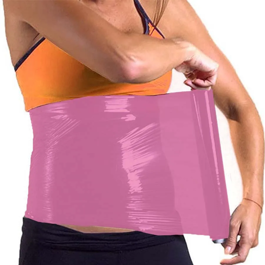 New Design Pink 200FT 8inch Plastic paper tube environmental protection Slimming Film Contouring Osmotic plastic body wrap