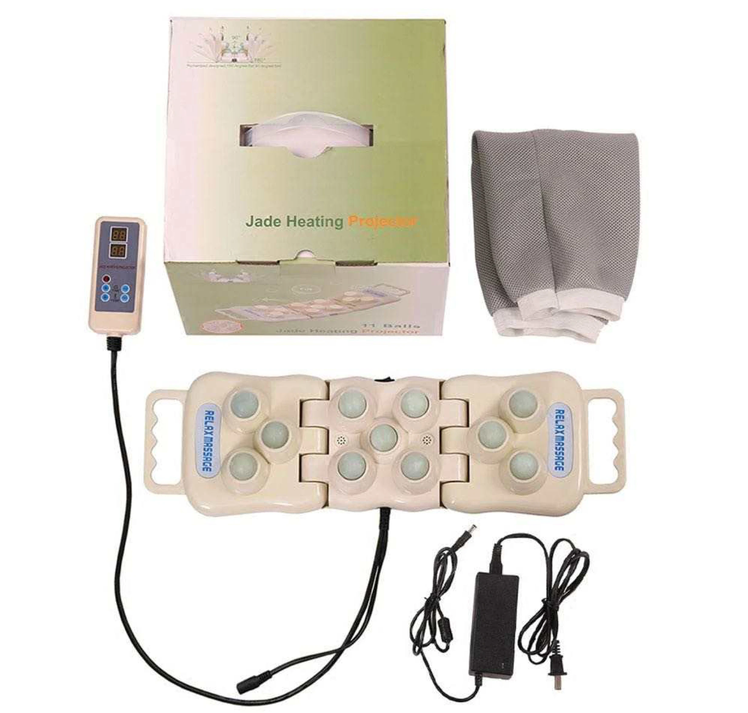 Jade ion far infrared heating handy massager Thermal therapy apparatus vibration 9 ball jade projector
