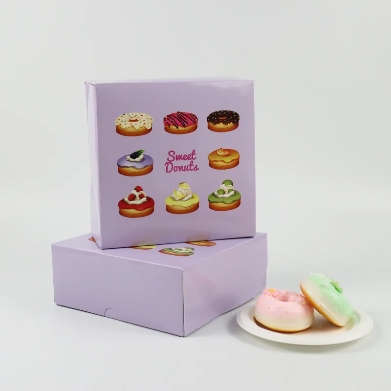 Hot Selling Wholesale Custom Bakery Mochi Donuts Packaging Doughnut Box With Insert