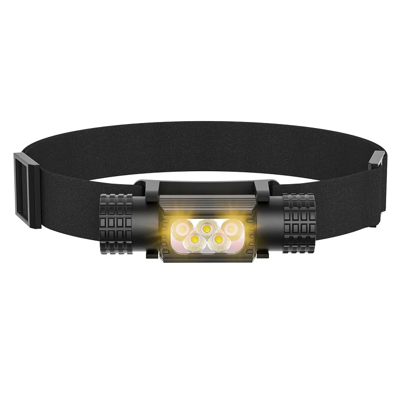 2022 Новые товары заводской поставщик Высококачественный водонепроницаемый налобный фонарь из алюминиевого сплава яркого белого и желтого