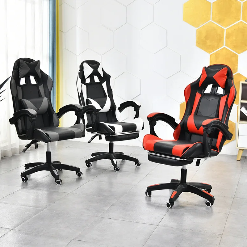 Manufacturers Cheap PC Sillas Gamer Gaming Chair Cadeira De Jogos Racing Chair PU Leather Gaming Chair With Foofrest