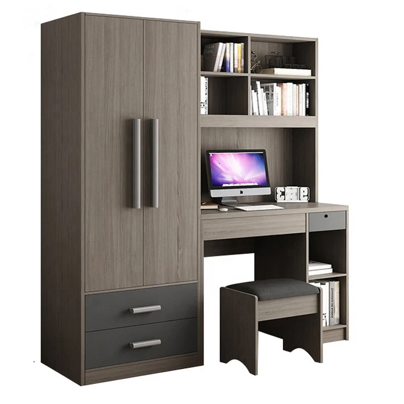 3 door latest 2022 wooden room custom closet mdf designs furniture bedroom wardrobe with study table