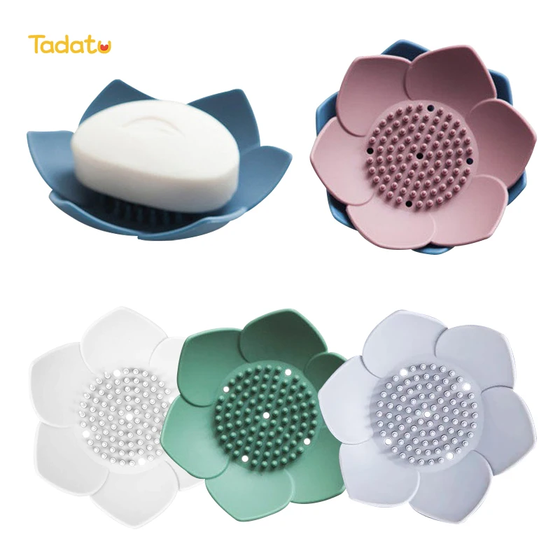 Экологичный Лотос из силиконовой смолы, лотос для сушки мыла, Самодренирующийся держатель для мыла, силиконовая Цветочная мыльница с дренажом