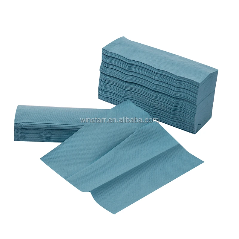 23 x 23 cm N Z Fold Recycled Brown White Blue Color Customize Dispenser Logo Vietnam Paper Hand Paper Towel