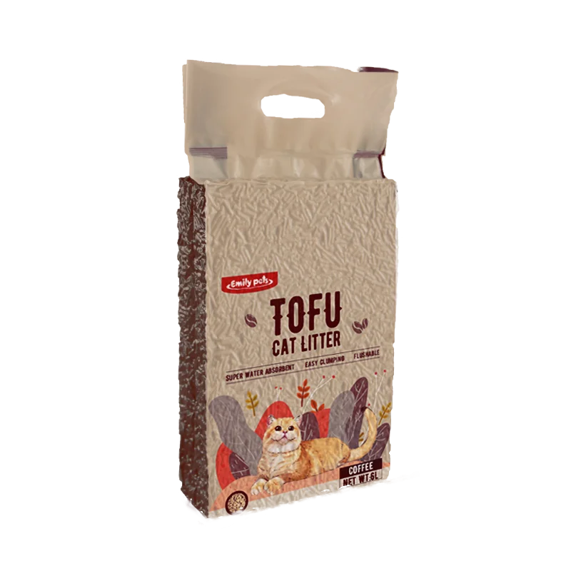 Wholesale Striped Shape Dust Free Plant Fiber Natural Flushable Clumping 1.5mm tofu cat litter sand
