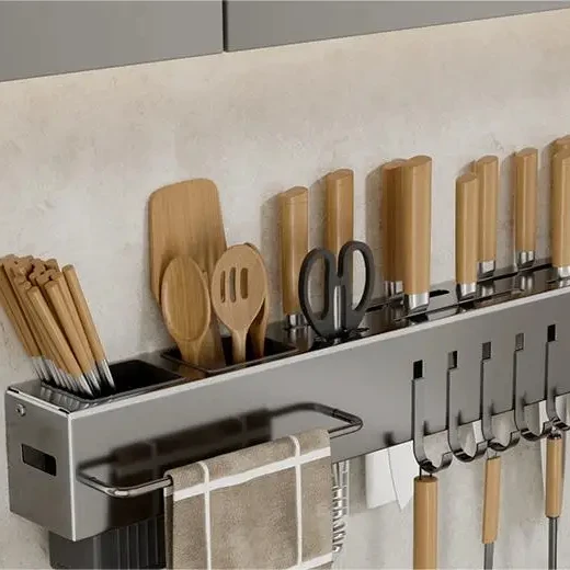 High quality kitchen knife storage rack Multifunctional organizers shelf wall mounted holder kitchen tool organize rack