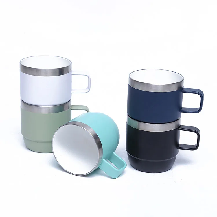 6oz Hot Cold Drinks Tumbler mini insulated vacuum coffee travel mug cup stainless steel coffee mug with handle