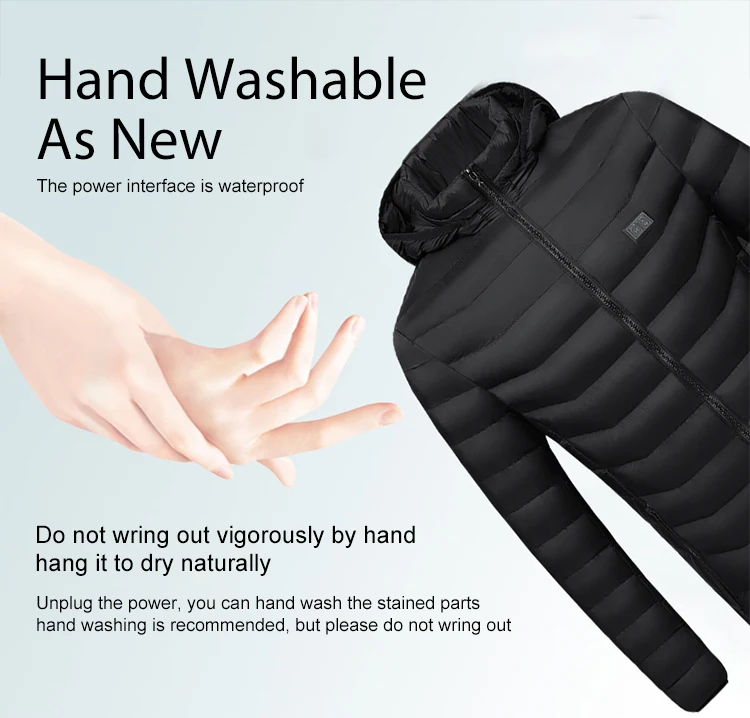 Outdoor Windproof Washable 3-speed temperature control Usb 5V Winter Heated Men Jacket