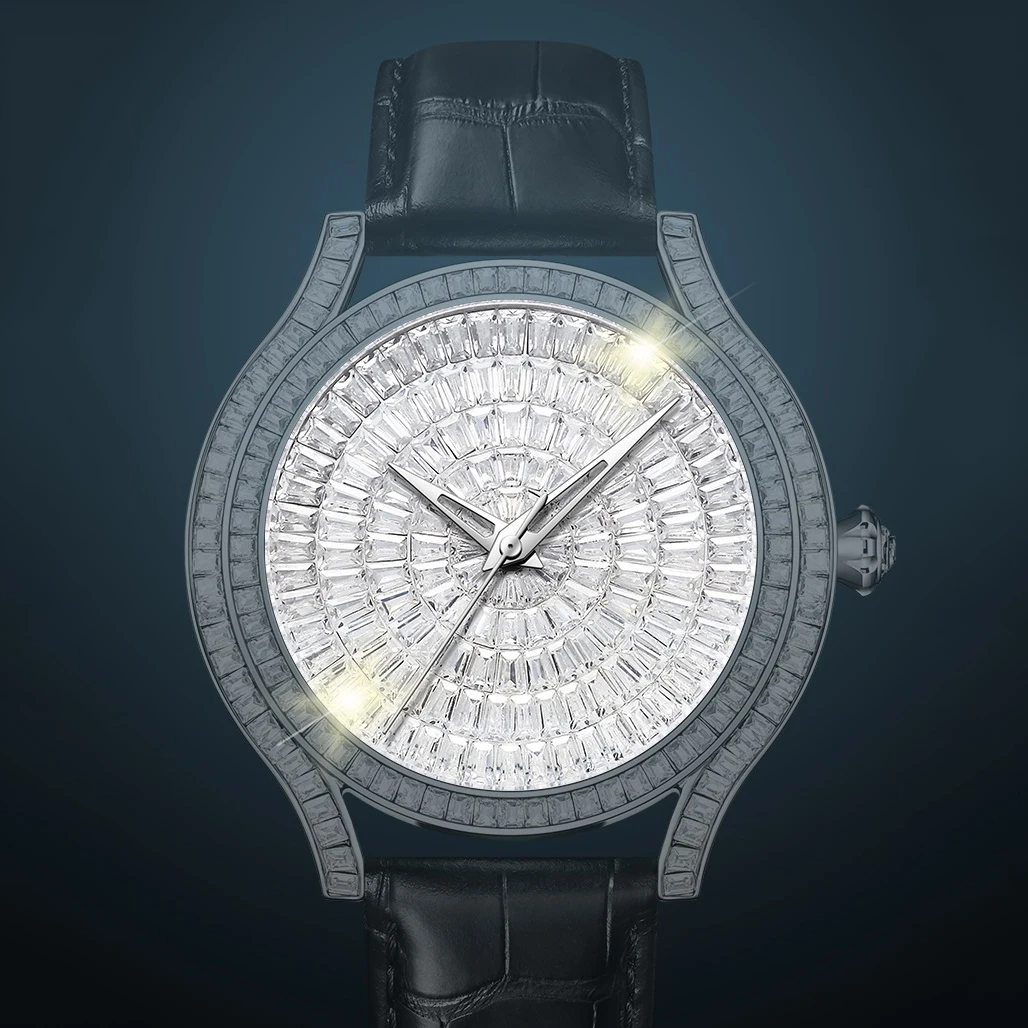 New Jewelry Hip Hop Luxury Men Ice Out Mechanical Watch Full Rhinestones Dial Automatic Diamond Watches