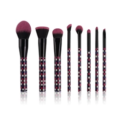 8pcs Travel Makeup Brush Set Aluminium Ferrule Brush Kits Soft Cruelty Free Synthetic Hair Beauty Needs Makeup Tools