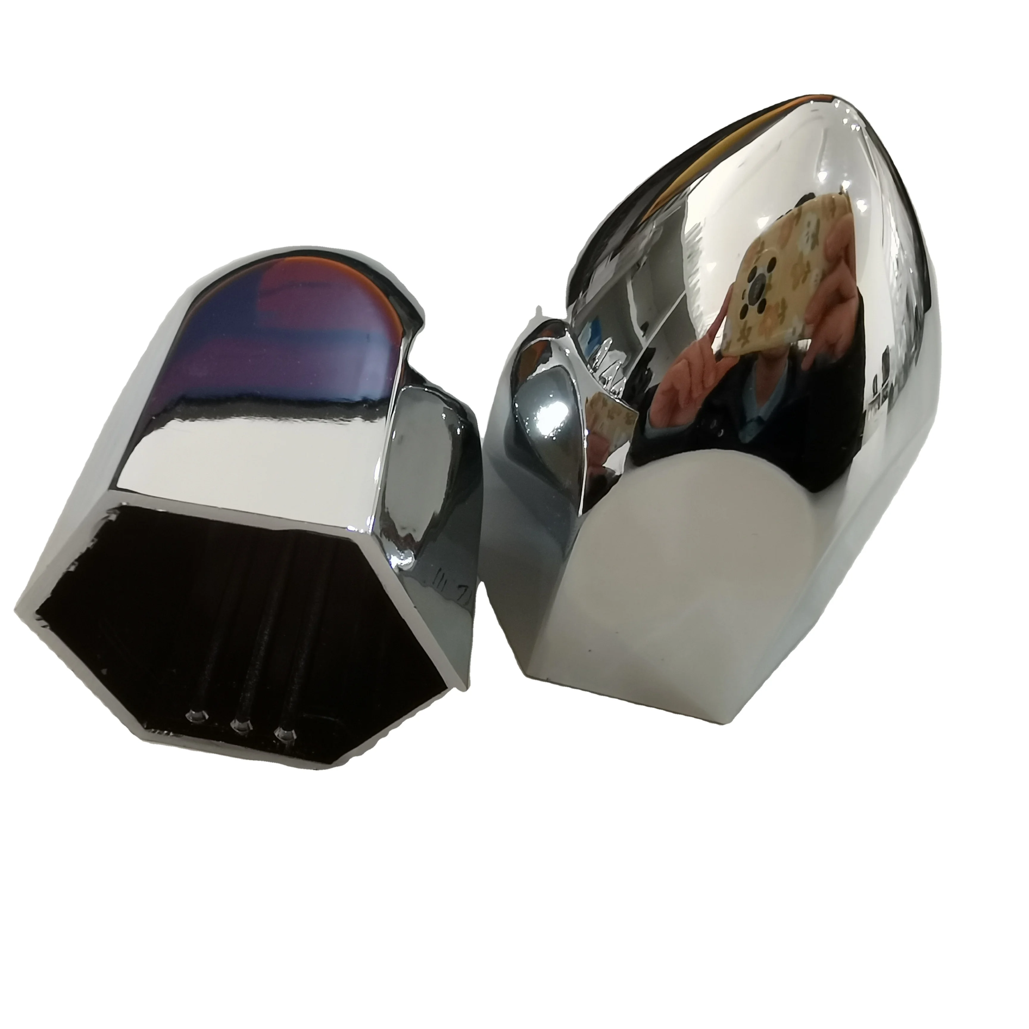 72mm height Chrome ABS Plastic Lug Nuts Top Hat Shape for 33mm Lug Nuts