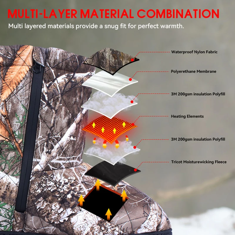 Winter Fashion Men Women Hiking Boots Battery Electric Heated Shoes with Temperature Regulating System Keep Feet Warm