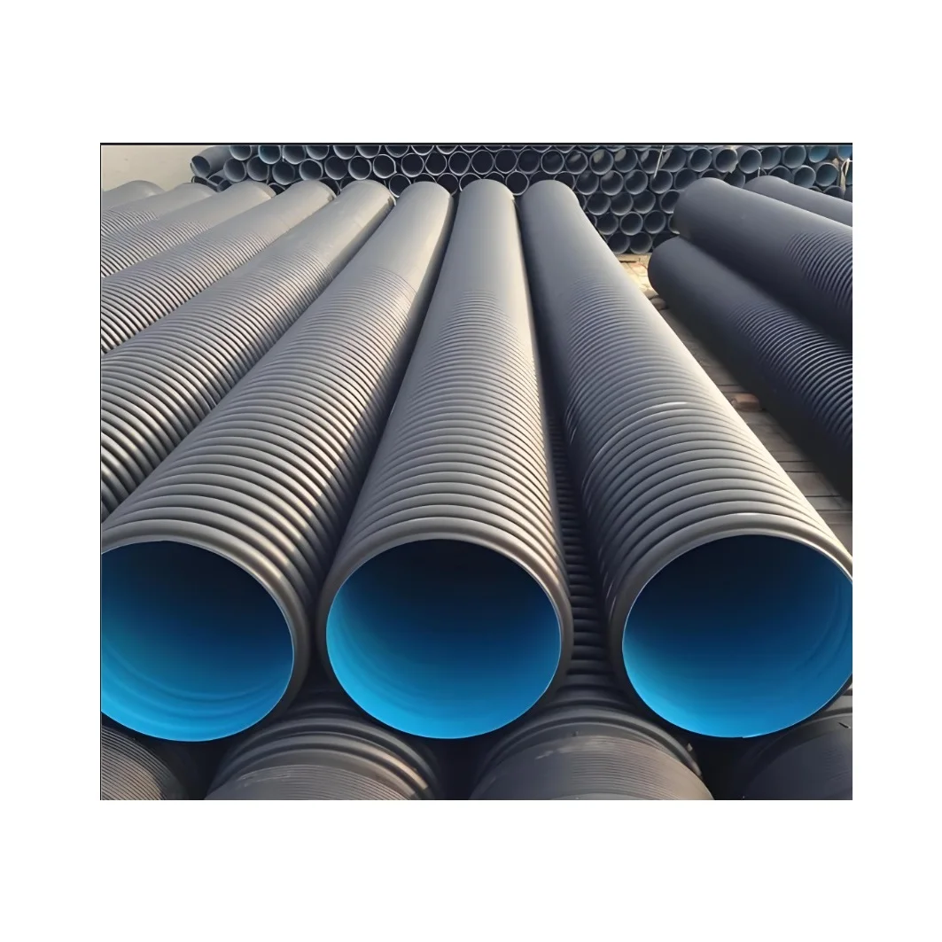 Wholesale Dn110-800 Tube Polyethylene Hdpe Double Wall Corrugated Drainage Pipe Hdpe 100mm 110mm 225mm corrugated pipe