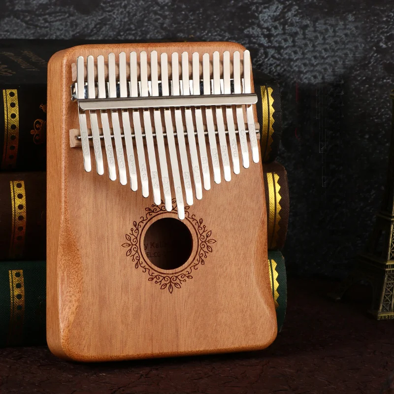 Color Painted Thumb Piano 17 Key Kalimba Mahogany Body