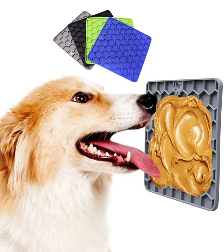Silicone Lick Pads for Dogs Pet Food Mat Silicone Dog Licking Slow Feeder Bowls Mats with Strong Suction Cups