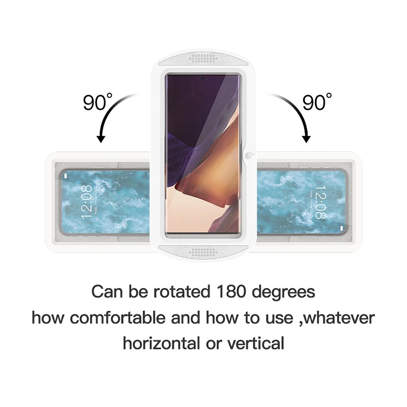 Hot Sale Radiating 360 Waterproof Wall Mounted Case Anti Fog Bathroom Sensitive Touchscreen Mobile Shower Phone Holder