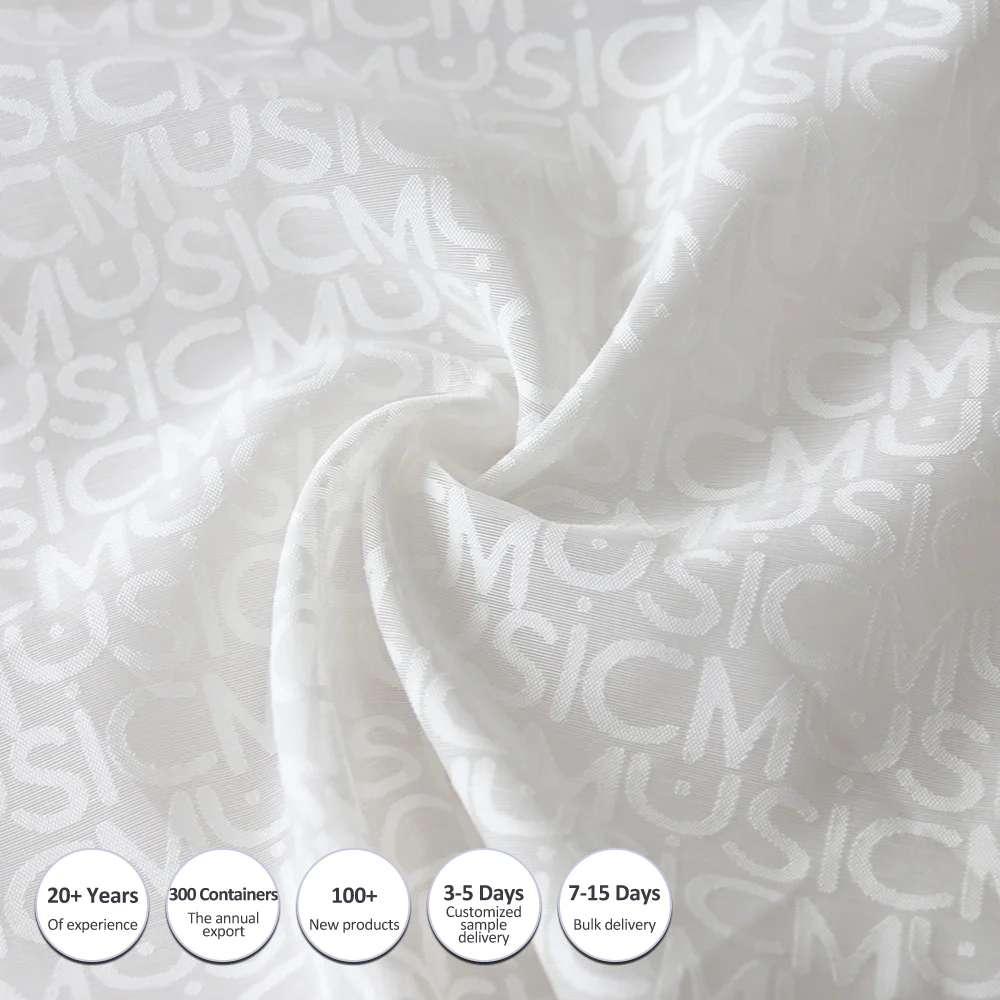 TR Burnt-Out Fabric Jacquard Plaid  Letters Pattern Summer Shirt Dress Fabric For Women And Children Garment