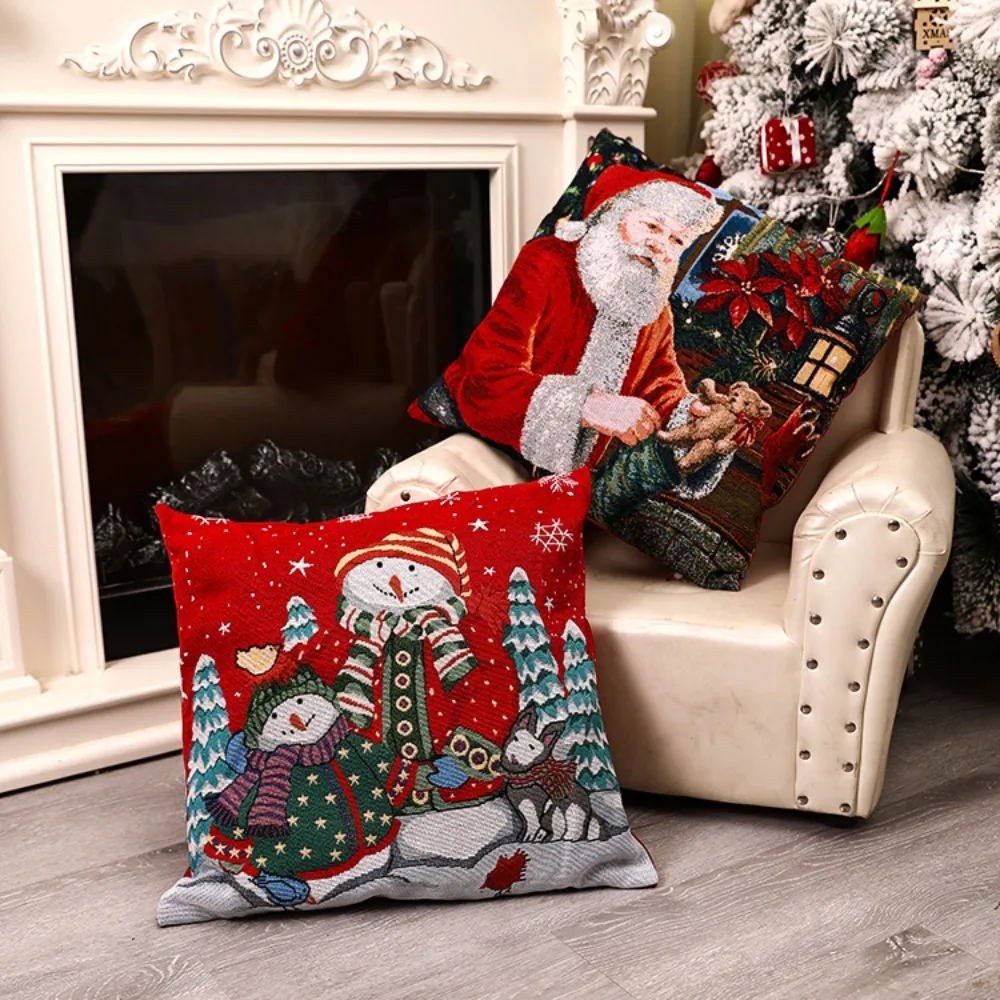 2024 Christmas decorations creative square pillowcases family Christmas decorations window atmosphere decoration supplies