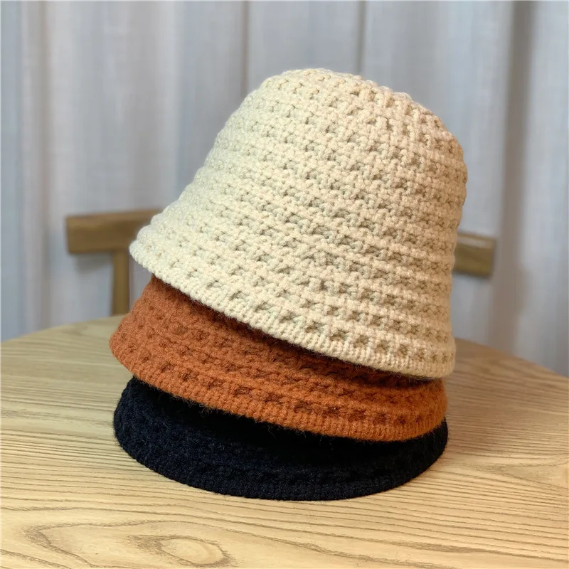 Wholesale Custom Plaid Knit Bucket Hat For Women
